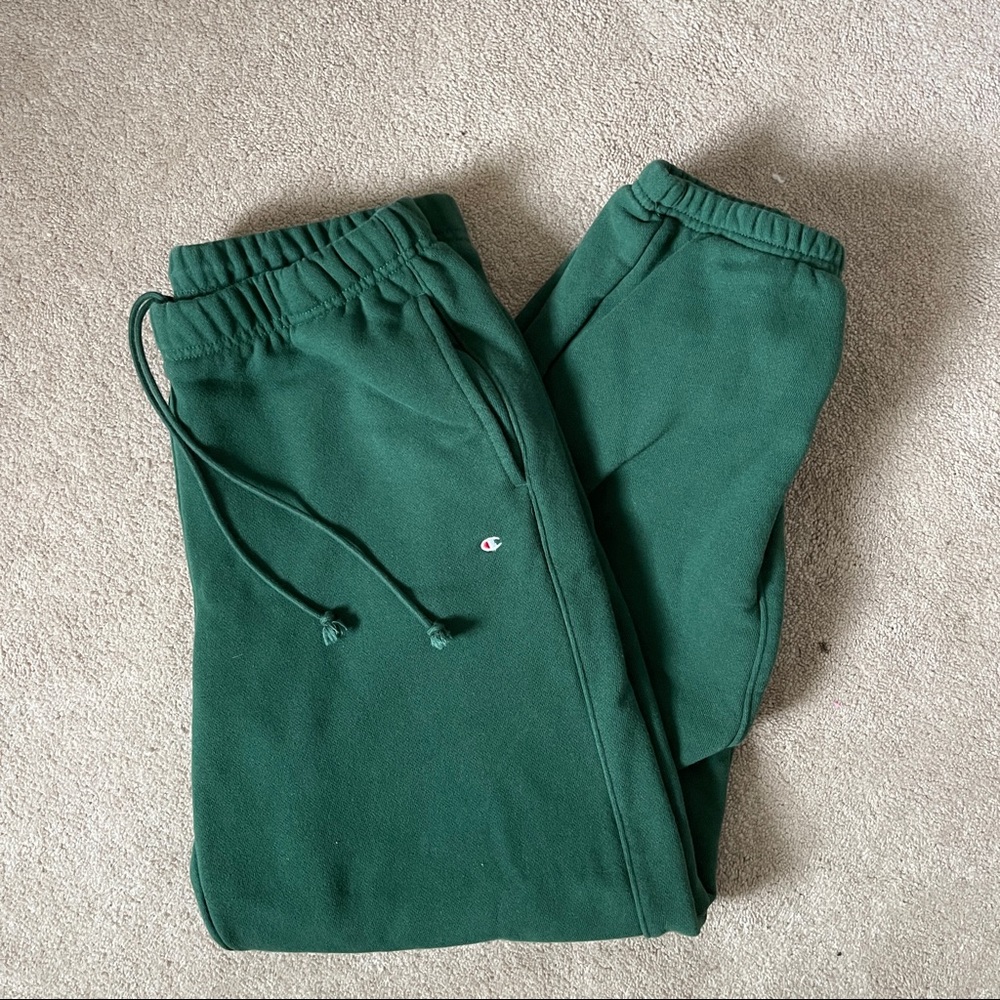 Champion forest green reverse weave sweatpants